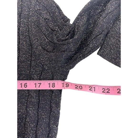 Brooks Brothers Sweater Women M Navy Blue Sparkle Viscose Long Sleeve Cardigan - Picture 7 of 7